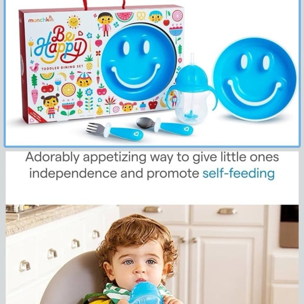 Munchkin Be Happy Toddler Dining Set Self-Feeding